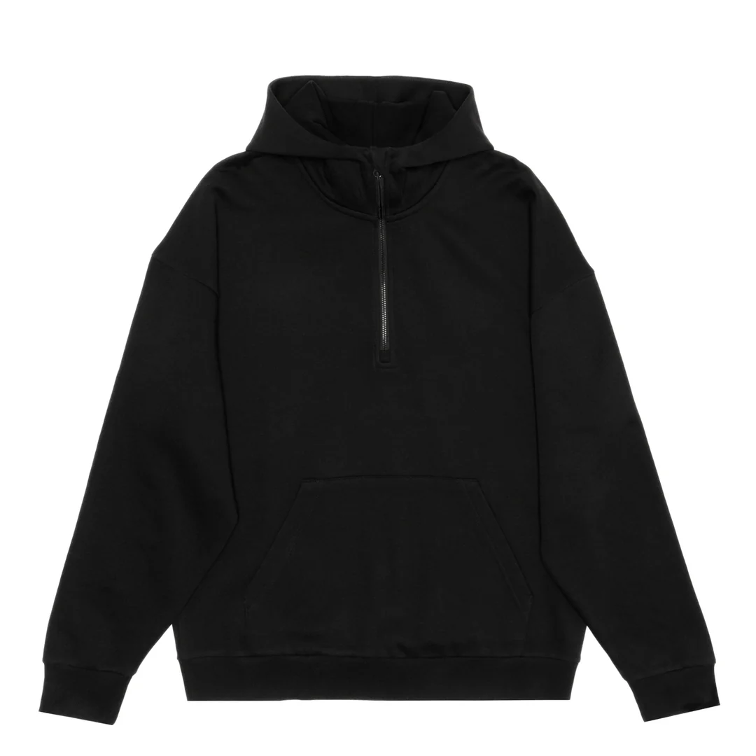 Unisex Drop Shoulder 1/2 Zip Hoodie-JHL